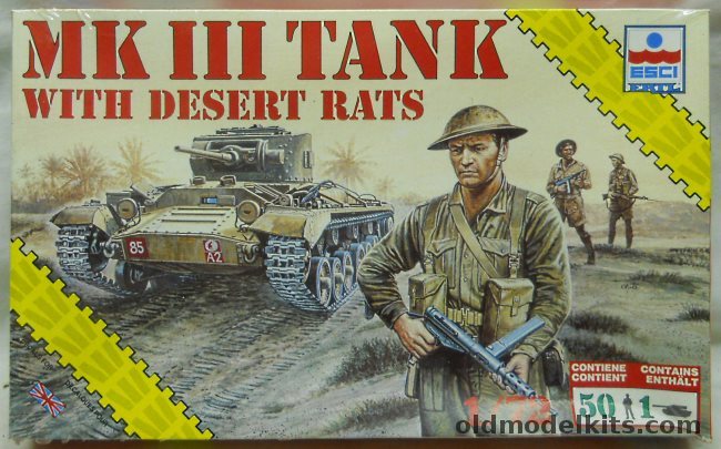 ESCI 1/72 Mk III Tank With Desert Rats, 8620 plastic model kit
